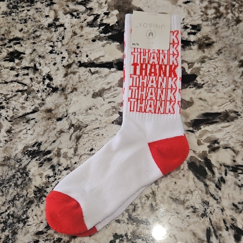 NWT "Thank-you" Grocery Bag Print Socks